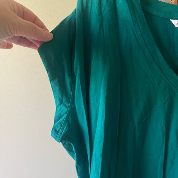 Athleta Teal Green V-Neck Cap Sleeve Top - Picture 5 of 6